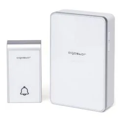 Aigostar - Langaton Ovikello 3xAA IP44 Valkoinen/hopea