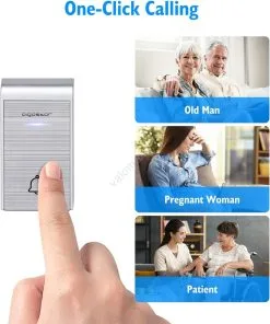 Aigostar - SETTI 2x Langaton Ovikello 230V IP44 Hopea