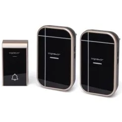 Aigostar - SETTI 2x Langaton Ovikello 230V IP44 Musta/kupari