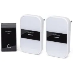 Aigostar - SETTI 2x Langaton Ovikello 230V IP44 Valkoinen/musta