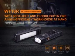 Fenix ​​WT16R - LED Ladattava Taskulamppu 2xLED/USB IP66 300 Lm 30 Tuntia
