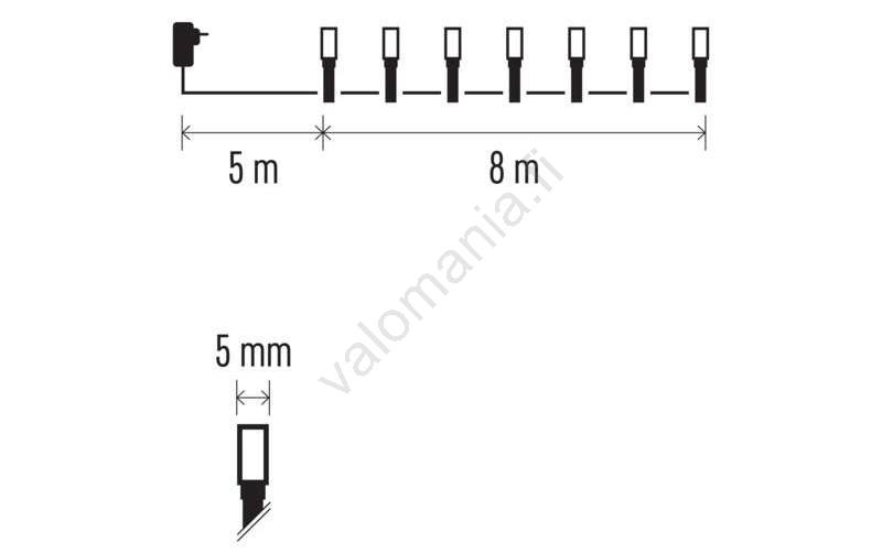 LED-jouluketju Ulkokäyttöön 80xLED/13m IP44 Kylmä Valkoinen 12 LED-jouluketju Ulkokäyttöön 80xLED/13m IP44 Kylmä Valkoinen - Image 10