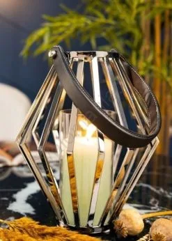 Lyhty GEOM 31 Cm Kromi/musta -Talo ja puutarha myymälä lyhty geom 31 cm kromi musta img dd0076 2 fd 11