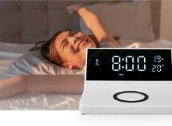 Herätyskello LCD-näytöllä Ja Langattomalla Laturilla 15W/230V Valkoinen -Talo ja puutarha myymälä nedis wcacq20wt heratyskello lcd naytolla ja langattomalla laturilla 15w 230v valkoinen img ne0550 2 fd 11