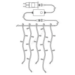 LED Jouluverho 200xLED/8 Toimintoa 6m IP65 Wi-Fi Tuya Lämmin Valkoinen -Talo ja puutarha myymälä nedis wifilxc01w200 led jouluverho 200xled 8 toimintoa 6m ip65 wi fi tuya lammin img ne0503 5 fd 11
