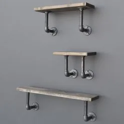 SETTI 3x Seinähylly BORU Kuusi -Talo ja puutarha myymälä setti 3x seinahylly boru kuusi img as1298 05 fd 11