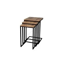SETTI 3x Sivupöytä STOLI Ruskea/musta -Talo ja puutarha myymälä setti 3x sivupoyta stoli ruskea musta img as0810 02 fd 11