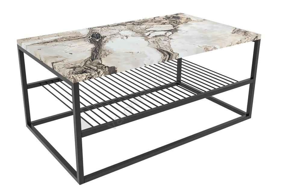 Sohvapöytä ASUDE 43x95 Cm Musta/valkoinen 4 Sohvapöytä ASUDE 43x95 Cm Musta/valkoinen - Image 2