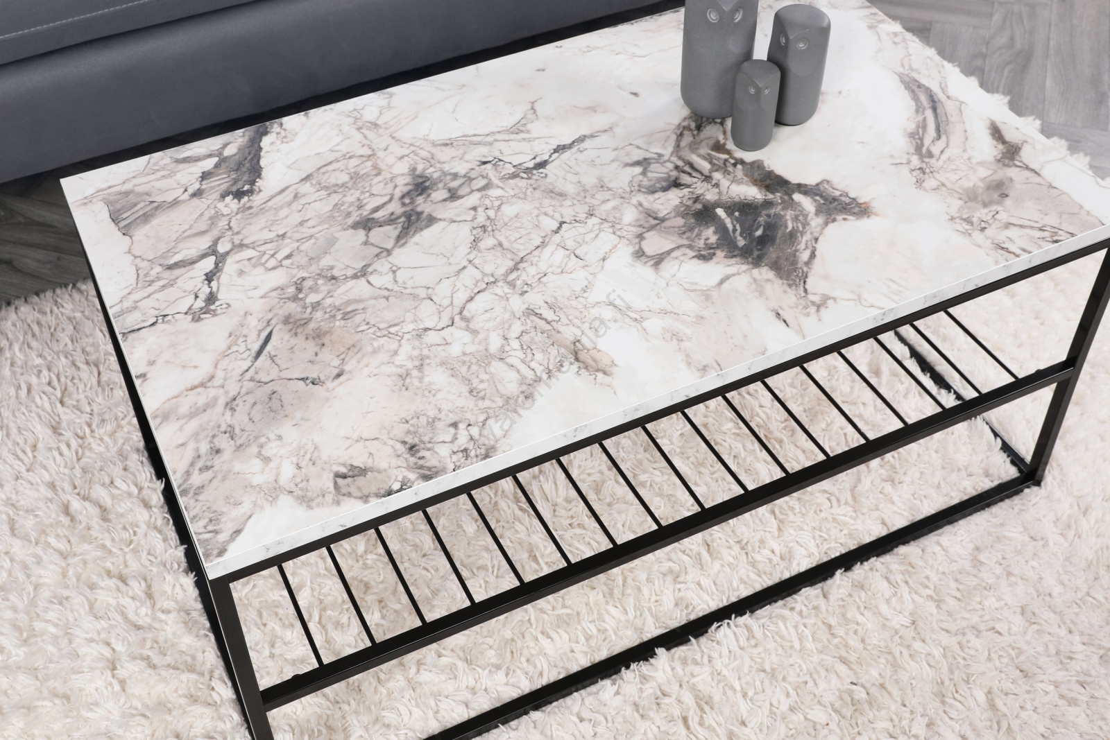 Sohvapöytä ASUDE 43x95 Cm Musta/valkoinen 5 Sohvapöytä ASUDE 43x95 Cm Musta/valkoinen - Image 3