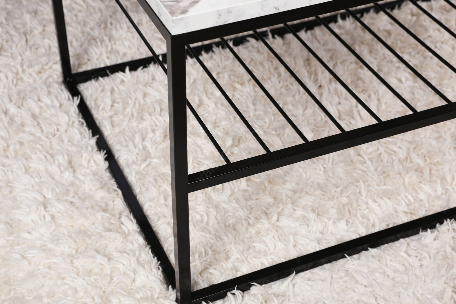 Sohvapöytä ASUDE 43x95 Cm Musta/valkoinen 6 Sohvapöytä ASUDE 43x95 Cm Musta/valkoinen - Image 4