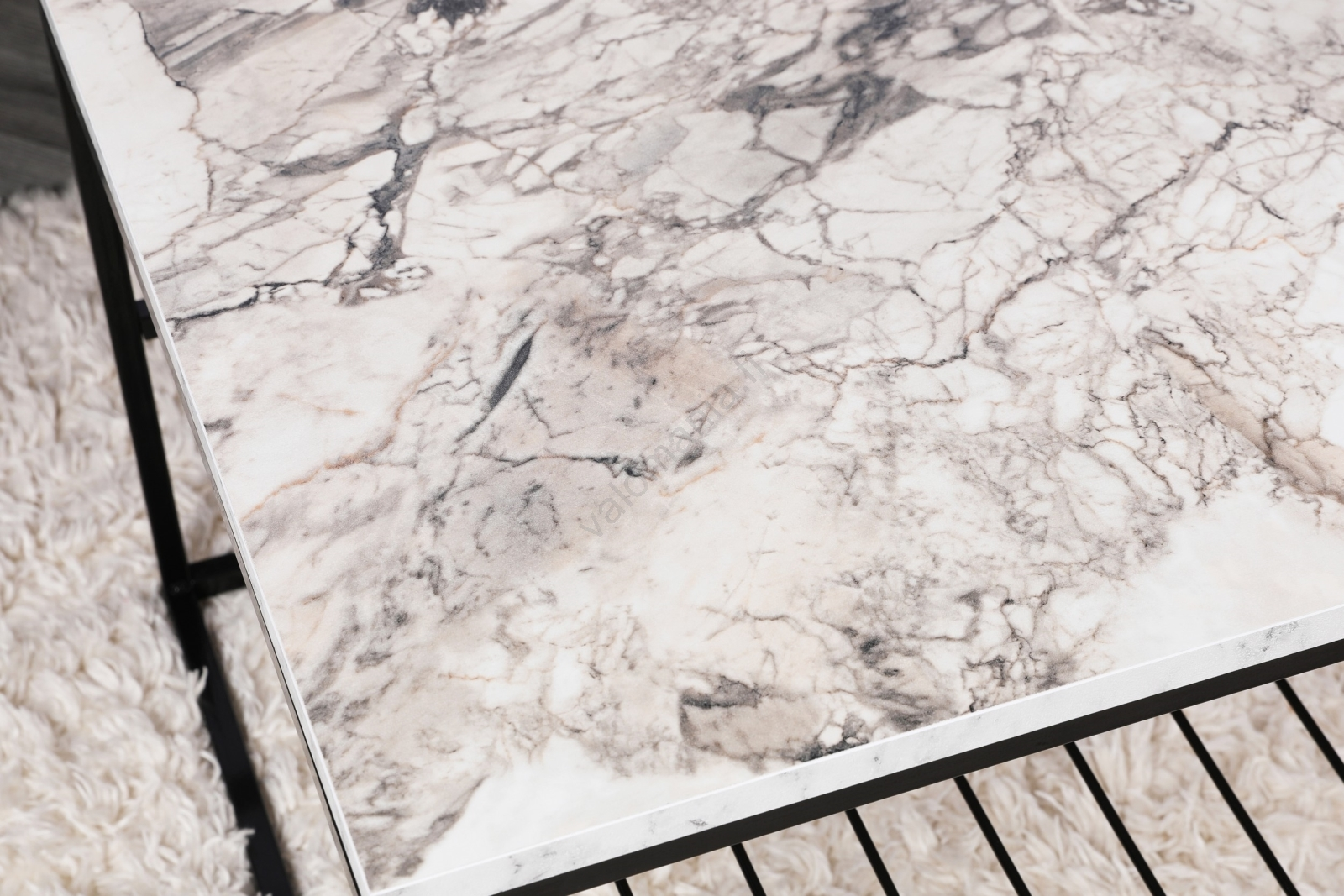 Sohvapöytä ASUDE 43x95 Cm Musta/valkoinen 7 Sohvapöytä ASUDE 43x95 Cm Musta/valkoinen - Image 5