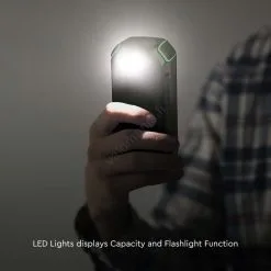 Virtapankki Aurinkokenno Taskulamppu Power Delivery 30000mAh/20W/5V Musta -Talo ja puutarha myymälä virtapankki aurinkokenno taskulamppu power delivery 30000mah 20w 5v musta img vt1222 8 fd 11